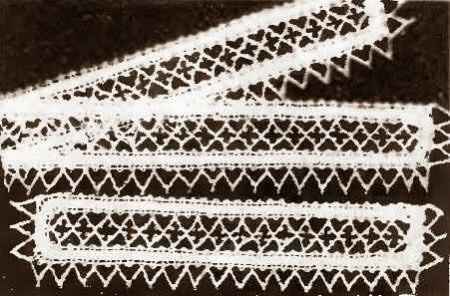 Коклюшки. Школьный воротничок с манжетами №1