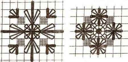 Схемы плетения. Фигурки, заполненные полотняным швом.