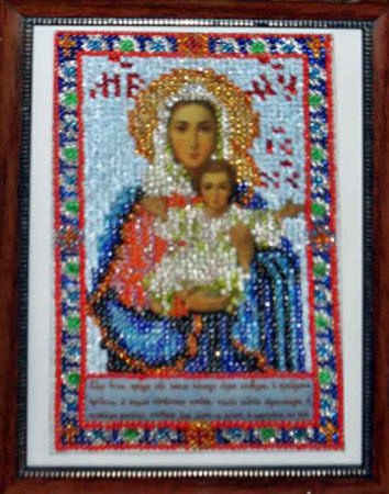 Икона из бисера Богородица Ягушинская