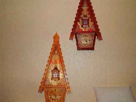 Часы из школьных деревянных линеек