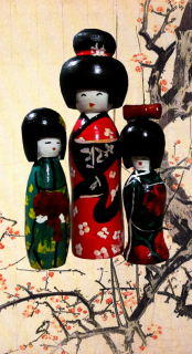 Японские куклы на токарном станке