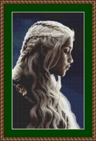 Схема вышивки крестом Дейенерис Таргариен - героини сериала "Игра престолов"